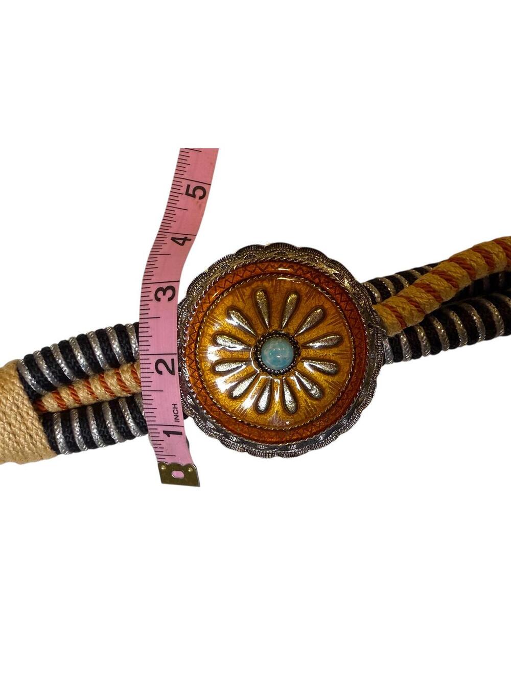 Handcrafted Leathercraft Accessory Belt Turquoise Accent - Picture 4 of 7